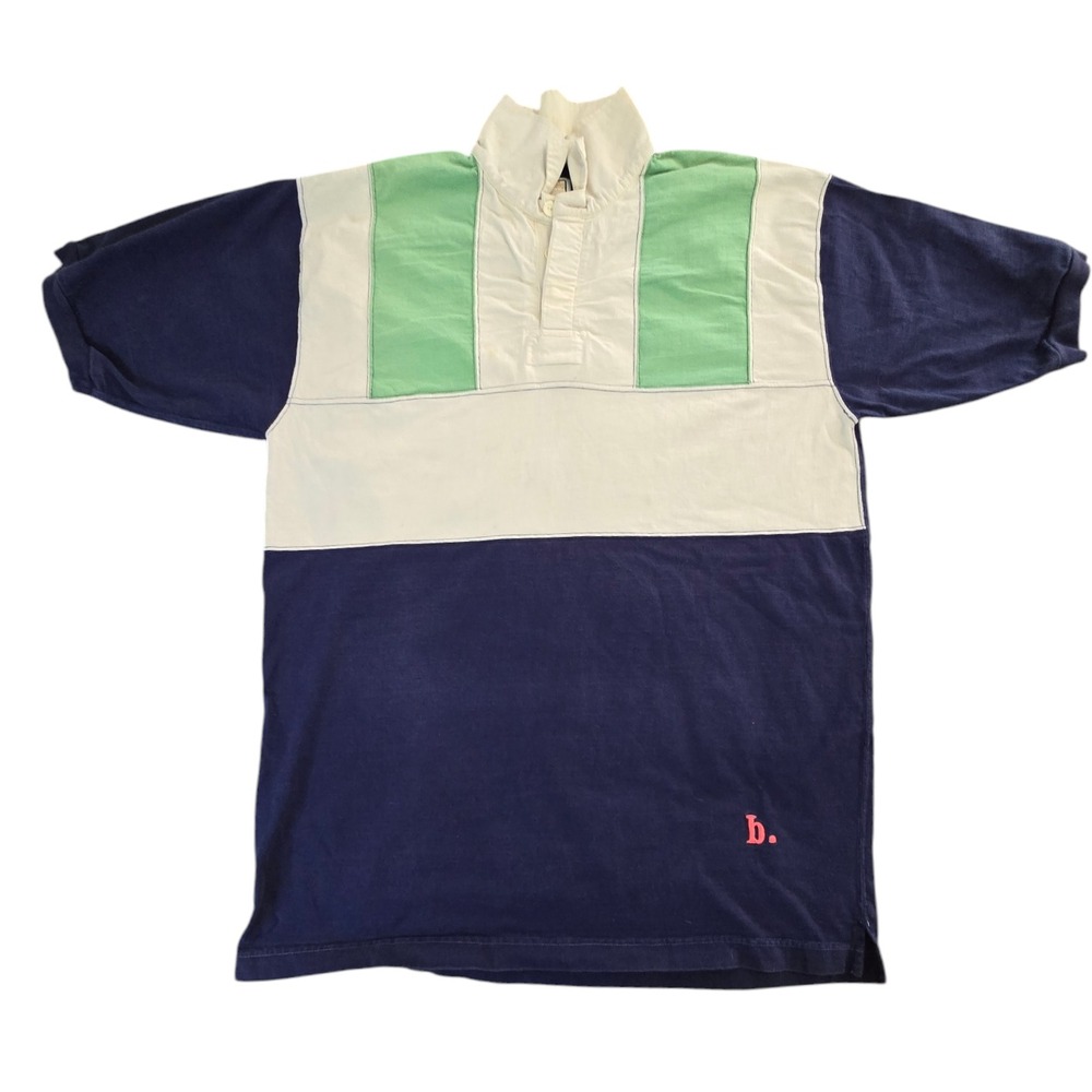 Vintage Mens Basic Edition Polo Shirt Short Sleeve‎ Colorblock 90's Y2K